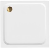 Cada pentru dus din acril Rea Belmond White 90x90 Brush Gold