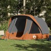 Cort Camping Gossi 6 Persoane, Impermeabil, Gri/Portocaliu, Poliester, Familie, Montare Usoara