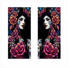 Set 2 stickere auto pentru st&Atilde;&cent;lpii u&Egrave;ilor, print autoadeziv outdoor, 2x 50x22cm, folie orajet ecosolvent