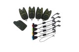 Set 4 Senzori cu statie, Eastshark, model nou camuflaj + 4 Swingere, Eastshark, model nou, in 4 culori si penar pentru transport, EAST SHARK