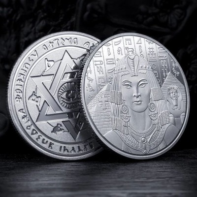 Egipt Cleopatra UNC Hieroglife 40mm Argintiu foto