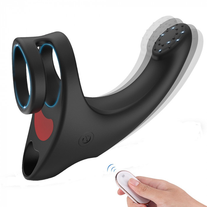 Inel penis G-Finger Remote Black