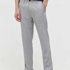 Hollister Co. pantaloni barbati, culoarea gri, mulata