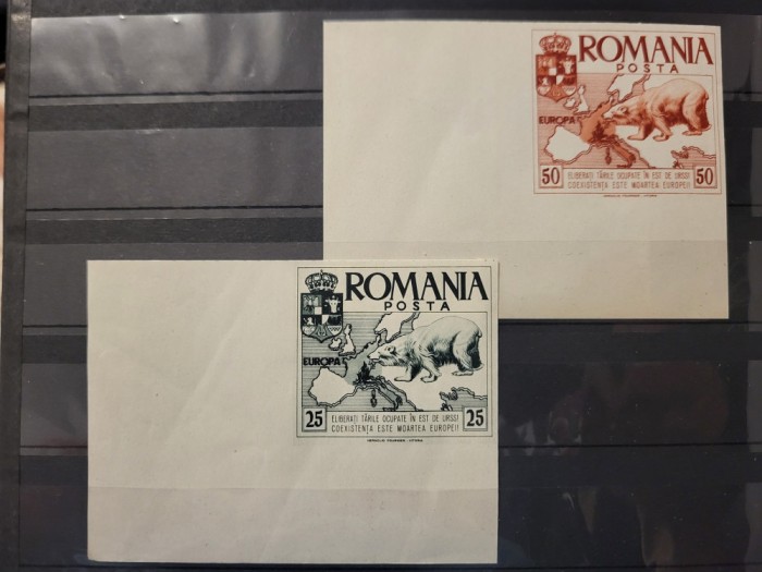 EXIL 1957 ROMANIA MNH nedantelate colt de coala