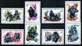 Ruanda Rwanda 1970, Mi #400-407 A**, fauna, gorile, MNH, cota 11 &euro;!