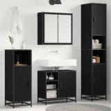 Cumpara ieftin Set de mobilier pentru baie 4 buc. Stejar Negru 65 x 33 x 60 cm