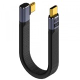 Cablu Date si Incarcare USB-C - USB-C OEM Angled 8K Video Version 3, 240W, 0.15m, Negru, Universal