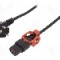 Cablu alimentare AC, 3m, 3 fire, culoare negru, CEE 7/7 (E/F) &amp;#351;tecar in unghi, IEC C13 mama, IEC LOCK - IEC-EL342S