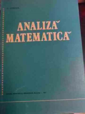 Analiza Matematica - O.stanasila ,540880 foto