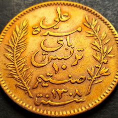 Moneda exotica istorica 5 CENTIMES - TUNISIA, anul 1891 *cod 2640 A
