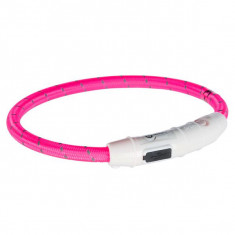 Zgardă LED M-L, roz 45 cm