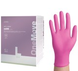 Cumpara ieftin Manusi nitril ONE MOVE L (8-9), roz, nepudrate, 250 buc set , extractie igienica