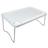 Măsuță Pliabilă Plastic 58x36cm, Picioare Metal, Margini Ridicate, Buzunare Laterale, Ușoară, Multifuncțională, Ideală Acasă/Călătorii
