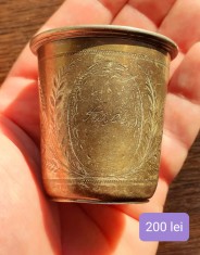 PAHAR (POCAL) DIN ARGINT VINTAGE, GRAVAT &amp;quot;AXEL&amp;quot;, MARCAJ ARGINT VECHI, 34.39 GR. foto
