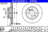 ATE 24.0118-0151.1 Disc frana