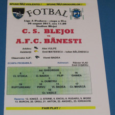 Program meci fotbal CS BLEJOI - AFC BANESTI (26.08.2017)