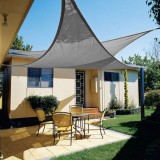 Copertina Impermeabila si lavabila pentru terase, Triunghiulara, Rezistenta UV, Densitate 160g / m2, Material 300D Oxford, 3 x 3 x 3 m, Gri, Garden Of Eden