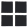Set Suporturi Pahare, Negru, Piele Artificială, 10x10cm, 4 Bucăți, Oem