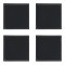 Set Suporturi Pahare, Negru, Piele Artificială, 10x10cm, 4 Bucăți