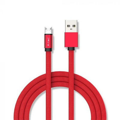 Cablu Micro USB Ruby Edition, 1 m, 2.4 A, Rosu foto