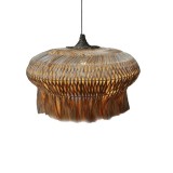 Cumpara ieftin Lustra Pozarne din lemn de abaca culoare naturala 90x90x55+ cm