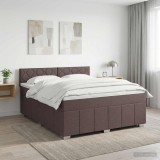 Cumpara ieftin Pat boxspring cu saltea Maro inchis 160 x 200 cm Tesatura
