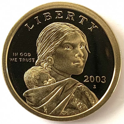 AMERICA 1 DOLLAR 2003 LITERA S, PROOF, ( SACAGAWEA.), KM#310 foto