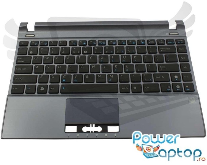 Tastatura Asus Neagra U24 cu Palmrest argintiu metalizat, U24E 1A cu Palmrest argintiu metalizat, U24E cu