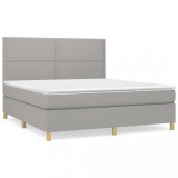 Cumpara ieftin Pat continental, gri deschis, 180x200 cm, material textil
