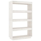 VidaXL Bibliotecă/Separator cameră alb 80x35x135 cm, lemn masiv de pin