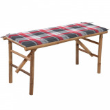 vidaXL Bancă de grădină pliabilă cu pernă, 118 cm, bambus 3063862