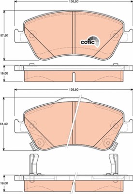 TRW GDB3481 COTEC set placute frana,frana disc foto