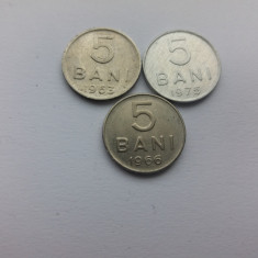 ROMANIA -Set 3 Monede 5 Bani 1963 ,1966 ,1975