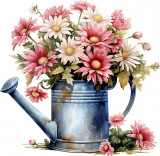 Cumpara ieftin Sticker decorativ, Flori Crizanteme, Roz, 61 cm, 1363STK-14