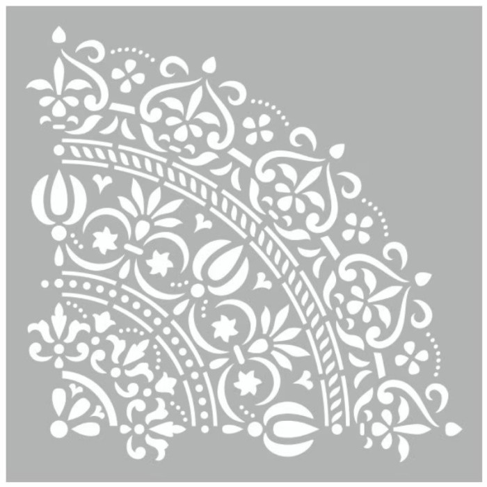 Sablon 410x410x0.7mm, Mandala Elegant, Refolosibil MX70006 Diametru total de 700mm