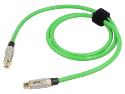 Cablu RCA Soclu Aurit Verde 1m foto