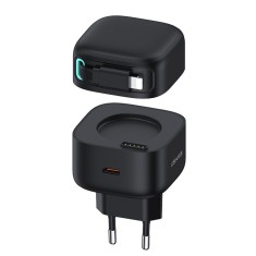 Incarcator priza usb-c pd35w cu cablu lightning, usams xmf series, black foto