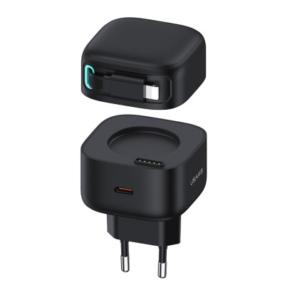 Incarcator priza usb-c pd35w cu cablu lightning, usams xmf series, black foto