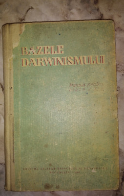 Bazele darwinismului manual clasa a XI-a 1960 foto