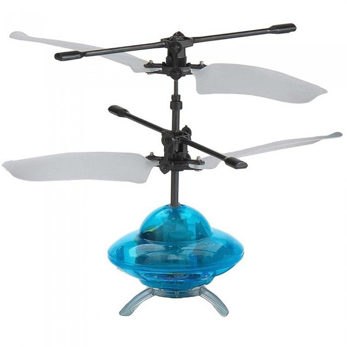 Elicopter mini de jucarie, model ufo, controlabil cu mana, albastru