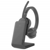 Cumpara ieftin Casti Wireless Call Center Lenovo Go cu stand incarcare, Stereo, ANC, Bluetooth (Gri)