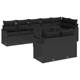 Cumpara ieftin Set de canapele pentru grădină 9 pcs Negru 100 x 55 x 73 cm