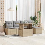 vidaXL Set de canapele pentru grădină 6 pcs Bej Rattan poli 3357543