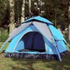 VidaXL Cort de camping cupolă 3 persoane, setare rapidă, albastru