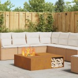 VidaXL Vatră de foc cu depozitare lemne, 100x100x30 cm, oțel corten