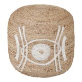 Taburet Puf Bono Boho, Pako World, Iuta, Natural, 40x45 cm