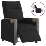 Fotoliu rabatabil electric, negru, material textil