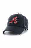 47brand șapcă din amestec de l&acirc;nă MLB Atlanta Braves culoarea bleumarin, cu imprimeu B-MVP01WBVRP-NY
