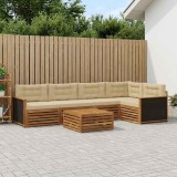 vidaXL Set de canapele de exterior 6 pcs Natural și Bej 3383376