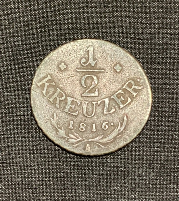 Moneda 1/2 kreuzer 1816 A Austria